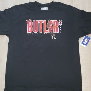 Black Miami Heat Jimmy Butler Graphic T-Shirt Basketball Fandom Athletic Sporty